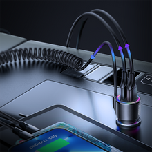 Заредете изображение във визуализатора на галерията – Joyroom 3-in-1 fast car charger with USB-C cable 1.5m 17W black (JR-CL24)

