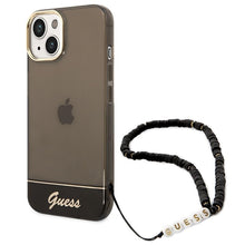 Заредете изображение във визуализатора на галерията – Original faceplate case guess guhcp14shgcohk for iphone 14 (iml electro cam w. strap translucent / black)

