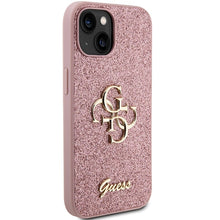 Заредете изображение във визуализатора на галерията – Original Case GUESS hardcase Glitter Script Big 4G GUHCP15MHG4SGP for Iphone 15 Plus pink

