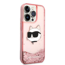 Заредете изображение във визуализатора на галерията – Karl Lagerfeld KLHCP14XLNCHCP iPhone 14 Pro Max 6.7" pink/pink hardcase Glitter Choupette Head
