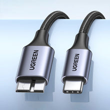 Заредете изображение във визуализатора на галерията – USB C / micro USB-B 3.0 cable Ugreen US565 5Gb/s 3A 0.5m - gray
