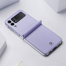Заредете изображение във визуализатора на галерията – Dux Ducis Bril case for Samsung Galaxy Z Flip 3 PU leather cover purple
