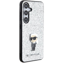 Заредете изображение във визуализатора на галерията – Karl Lagerfeld Fixed Glitter Ikonik Logo Metal Pin case for Samsung Galaxy S24+ - silver
