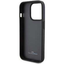 Заредете изображение във визуализатора на галерията – BMW Leather Stamp Blue Lines case for iPhone 15 Pro Max - black
