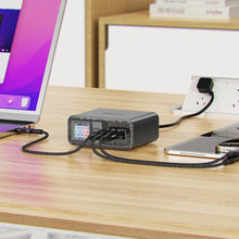 Заредете изображение във визуализатора на галерията – Acefast Z4 PD 218W GaN 3 x USB-C + USB-A Multifunction Adapter with 4 Ports - Gray
