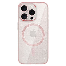 Заредете изображение във визуализатора на галерията – Glitter Magsafe Case for Iphone 15 Pro pink clear
