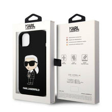 Заредете изображение във визуализатора на галерията – Karl Lagerfeld KLHMP14SSNIKBCK iPhone 14 6.1" hardcase black/black Silicone Ikonik Magsafe
