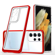 Заредете изображение във визуализатора на галерията – Clear 3in1 case for Samsung Galaxy S23 Ultra silicone cover with frame red
