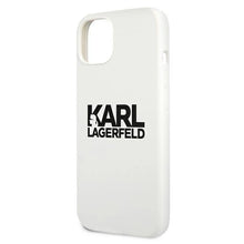 Заредете изображение във визуализатора на галерията – Karl Lagerfeld KLHCP13SSLKLWH iPhone 13 mini 5,4" Silicone Stack Logo biały/white
