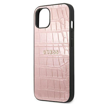 Заредете изображение във визуализатора на галерията – Guess GUHCP13SPCRBPI iPhone 13 mini 5,4" różowy/pink Croco Strap Collection
