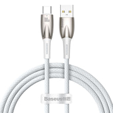 Заредете изображение във визуализатора на галерията – BASEUS cable USB A to Type C Power Delivery 100W Glimmer Series CADH000402 1m white
