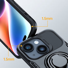 Заредете изображение във визуализатора на галерията – Joyroom Dual Hinge case for iPhone 14 armored case with a stand and a ring holder black
