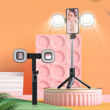 Заредете изображение във визуализатора на галерията – Selfie Stick MINI - with detachable bluetooth remote control, tripod and 2 LED lights - P40S-F BLACK
