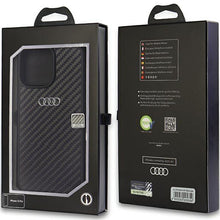 Заредете изображение във визуализатора на галерията – Audi Carbon Fiber iPhone 14 Pro 6.1" black/black hardcase AU-TPUPCIP14P-R8/D2-BK
