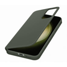 Заредете изображение във визуализатора на галерията – Samsung Smart View Wallet Case for Samsung Galaxy S23+ Cover with Smart Flip Window Card Wallet khaki (EF-ZS916CGEGWW)
