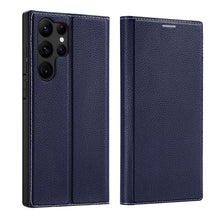 Заредете изображение във визуализатора на галерията – Dux Ducis Skin X2 case for Samsung Galaxy S23 Ultra flip case wallet stand blue
