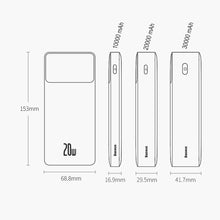 Заредете изображение във визуализатора на галерията – Baseus Bipow Fast Charging Power Bank 20000mAh 20W Black (Overseas Edition) + USB-A - Micro USB 0.25m Black Cable (PPBD050501)
