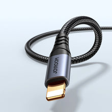 Заредете изображение във визуализатора на галерията – Joyroom stereo audio cable AUX 3.5 mm mini jack - Lightning for iPhone iPad 1.2 m black (SY-A06)
