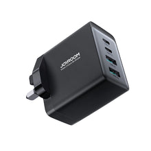 Заредете изображение във визуализатора на галерията – Joyroom TCG02 PD USB-C USB-A 67W GaN wall charger (UK) + USB-C cable - black
