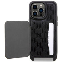 Заредете изображение във визуализатора на галерията – Karl Lagerfeld KLHCP14LCSAKHPCK iPhone 14 Pro 6.1" hardcase black/black Crossbody Saffiano Monogram Choupette
