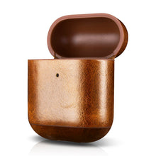Заредете изображение във визуализатора на галерията – iCarer Leather Oil Wax Genuine Leather Case for AirPods 2 / AirPods 1 light brown (WMAP011-BN)
