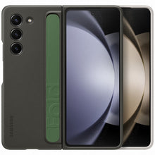 Заредете изображение във визуализатора на галерията – Silicone case for Samsung Galaxy Z Fold 5 with stand and strap - black
