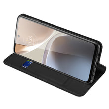 Заредете изображение във визуализатора на галерията – Dux Ducis Skin Pro Case For Motorola Moto G32 Flip Card Wallet Stand Black
