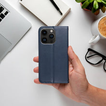 Заредете изображение във визуализатора на галерията – Smart magneto калъф тип книга за iphone 12 navy
