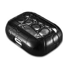 Заредете изображение във визуализатора на галерията – iCarer Leather Crocodile natural leather case for AirPods Pro black (WMAP002-BK)
