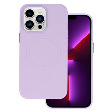 Заредете изображение във визуализатора на галерията – MagSafe Leather Case Iphone 13 Pro Violet
