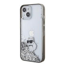 Заредете изображение във визуализатора на галерията – Original KARL LAGERFELD Case Liquid Glitter Choupette KLHCP15SLKCNSK for Iphone 15 Transparent
