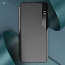 Заредете изображение във визуализатора на галерията – Eco Leather View Case cover for Samsung Galaxy A54 5G with a flip stand black
