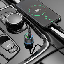 Заредете изображение във визуализатора на галерията – Borofone Car charger BZ21 Brilliant - USB + Type C - QC 3.0 PD 48W with Type C to Type C cable black
