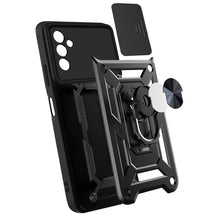 Заредете изображение във визуализатора на галерията – Hybrid Armor Camshield case for Samsung Galaxy A13 5G armored case with camera cover black
