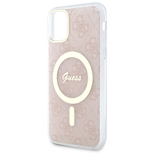 Заредете изображение във визуализатора на галерията – Original Case GUESS hardcase 4G MagSafe GUHMN61H4STP for Iphone 11 pink
