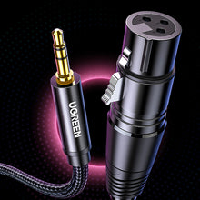 Заредете изображение във визуализатора на галерията – Ugreen audio cable 3.5mm mini jack (male) - XLR (female) 2m black (AV182)
