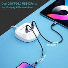 Заредете изображение във визуализатора на галерията – Travel charger T3P+ - 2xType C + 2xUSB - QC + PD 40W white
