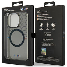 Заредете изображение във визуализатора на галерията – Case BMW BMHMP14LHGPK iPhone 14 Pro 6.1" Grey/Grey Pattern MagSafe
