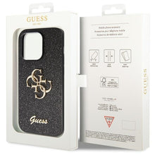 Заредете изображение във визуализатора на галерията – Original Case GUESS hardcase Glitter Script Big 4G GUHCP14LHG4SGK for Iphone 14 Pro black
