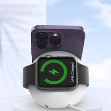 Заредете изображение във визуализатора на галерията – Holder for MagSafe inductive charger for iPhone and charger for Apple Watch phone stand Choetech white

