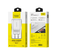 Заредете изображение във визуализатора на галерията – Foneng Wall charger K300 - USB - 3A white

