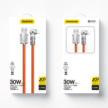 Заредете изображение във визуализатора на галерията – Dudao 30W USB to Lightning charging cable 180° Rotation 1 m

