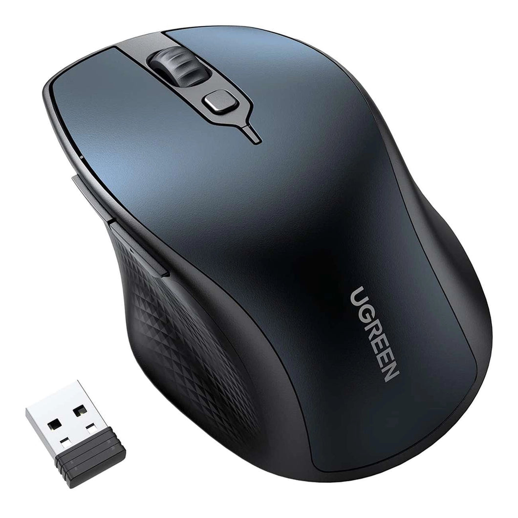 Ugreen MU101 ergonomic wireless mouse Bluetooth 2.4 GHz - blue