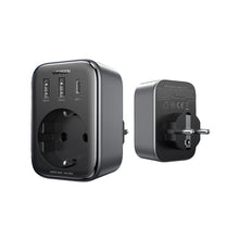 Заредете изображение във визуализатора на галерията – Wall charger 30W (2xUSB/USB C/AC) / adapter EU - EU 13A Ugreen CD314 - black
