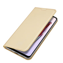 Заредете изображение във визуализатора на галерията – Dux Ducis Skin Pro Case For Xiaomi Redmi 11A / Poco C55 / Redmi 12C Cover Flip Card Wallet Stand Gold
