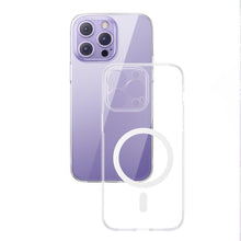 Заредете изображение във визуализатора на галерията – Baseus Crystal Magnetic Case for iPhone 14 Pro Max thin MagSafe cover + transparent glass
