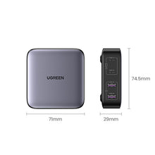 Заредете изображение във визуализатора на галерията – Ugreen Nexode fast desktop charger GaN 2xUSB-C / 2xUSB-A 65W gray (CD327)
