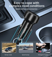 Заредете изображение във визуализатора на галерията – Choetech TC0014 USB-C USB-A PD 60W car charger with LED backlight - black
