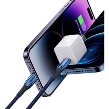 Заредете изображение във визуализатора на галерията – BASEUS cable Type C to Apple Lightning 8-pin Power Delivery 20W Glimmer Series CADH000003 1m blue
