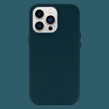Заредете изображение във визуализатора на галерията – MagSafe Leather Case Iphone 14 Pro Navy
